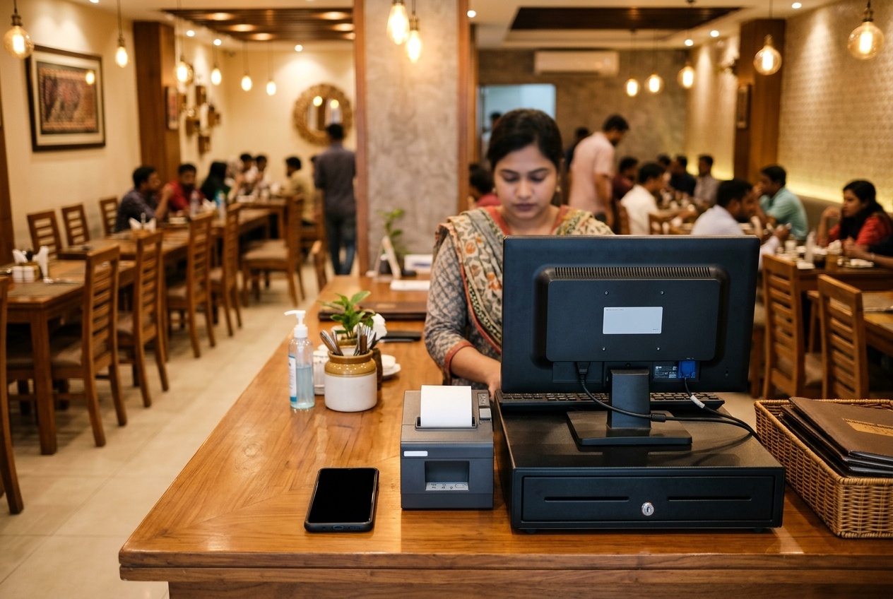 Windows PC and phone restaurant tills side by side for NimuPOS alternative comparison